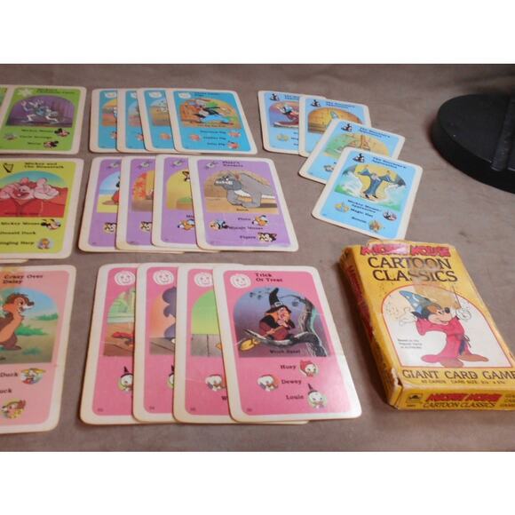 Vintage Mickey Mouse Cartoon Classics Giant Card Game Complete Golden #4864 - Picture 6 of 11